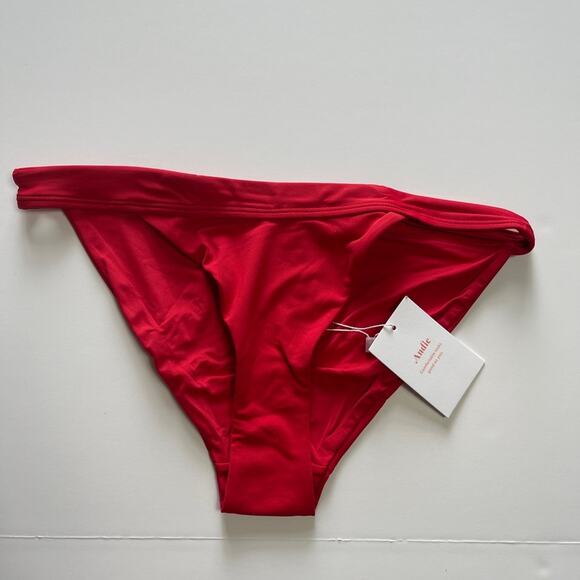 Andie Swim MEDIUM Bottom Banded CHEEKY Bottom Cherry Red - Picture 2 of 14